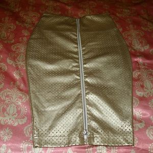 Black Milk Gold Pencil Skirt